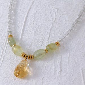 Citrine and Green Amethyst Necklace